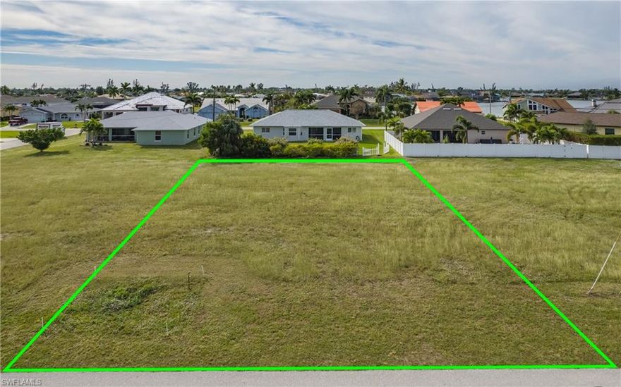 Beautiful Cape Coral SW area buildable lot with southwestern exposure. Don't miss out on living in SW Cape Coral. City water and sewer. Great opportunity to build or invest in this developing community. Minutes from Pine Island Rd., Close to schools, veterans memorial pkwy. with easy commute to Fort Myers & Punta Gorda. Nearby shopping, restaurants & entertainment.