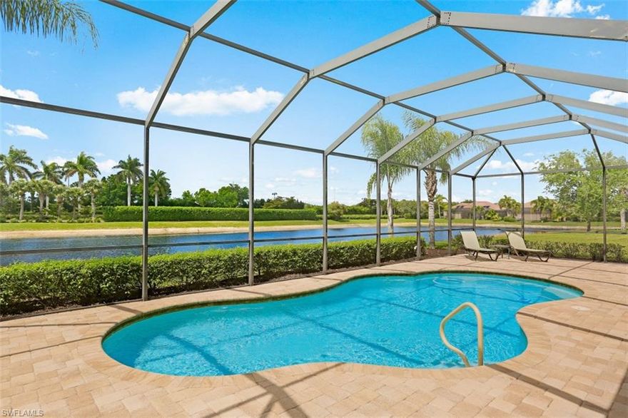 START LIVING A VACATION LIFESTYLE IN THE QUARRY! This immaculate "Reddington" is situated on oversized lot with westerly views over the lake! The spacious lanai lends itself to entertaining family and friends around the pool along with sunsets 365 days a year! Many upgrades and luxury features include - solid wood cabinetry; oversized crown molding; HURRICANE IMPACT WINDOWS & DOORS; heated pool; Carrera marble kitchen countertops; EXTENDED GARAGE; upgraded tile and wood floors throughout (no carpet anywhere); 12' ceilings; custom window treatments; and more! The Quarry is a Lakefront RESORT STYLE LIVING COMMUNITY offering something for everyone. Residents enjoy resort pool, Tiki Bar with Food & Beverage service (Lunch & Dinner 7 days a week), Restaurant, Full Time Activities Director, Fitness Center, Movement Studio, Tennis Courts, Bocce Courts, and Pickleball courts as part of their Master HOA Dues (No memberships required). The Golf Lodge & Golf Club offer an 18 hole PGA Level Hurdzan Frye course and its own private clubhouse & restaurant (Golf Memberships available but golf memberships are not mandatory). Go boating/skiing/sailing/jet skiing on 500 acres of fresh water lakes!