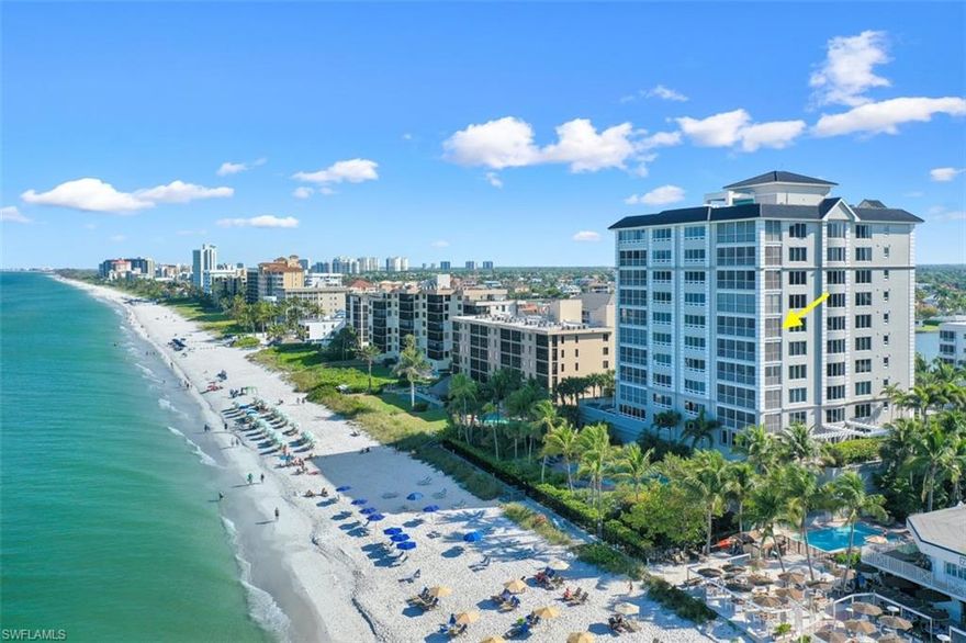 A one-of-a kind luxurious beachfront residence completely renovated to perfection situated on the Fifth Floor of “The Vanderbilt” offering stunning views of the Bay on one side & Gulf of Mexico on the other. Private elevator to the residence opens to an expansive floor plan with seamless flow & over 3,800 SF of living including: 3 BR, 3.5 BA & den accompanied with 2 car garage, a balcony shared by the two guest suites, plantation shutters, built in speakers & more! Gourmet kitchen has recently been completed and offers: Quartzite countertops, large island w/adjustable lighting, gas stove, ice maker, additional cooling drawers & high-end appliances. Grande master suite sits Gulf side and features gorgeous custom his & her walk in closets & spacious master suite. Enjoy the fabulous sunsets from your screened lanai which also includes an outdoor grill & electric hurricane shutters. The Vanderbilt of Vanderbilt Beach has been beautifully re-done and one of the most sophisticated buildings on the beach with 2 units per floor & 19 total residences.  Amenities include:gated, secured entry, lobby, resort pool/spa, exercise & club room, Turtle Club service & private beach access!