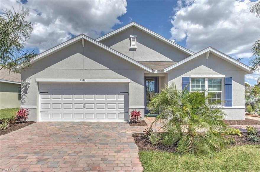 Be the first homeowner to live in this beautiful new Cali plan. Features 3 bedrooms plus a den or 4 bedrooms, large rooms, great closet space. Enjoy the open plan with an island kitchen and big corner pantry. The dining area is a good size and enough for the extended family plus there is room for bar stools at the island. Sliding glass doors open to the covered, pavered lanai and a back yard that is large enough to add a pool. The master suite is in the rear of the home with a private view to the back garden. the on suite bath has double sinks and a nice shower. There are 2 closets in the master; a wall closet and walk in closet too. The laundry room is a dedicated room just for laundry. The homes comes with the appliances including washer and dryer. Blinds are included on all windows. Need additional storage? There is a large 2 car garage and 2 hall closets. NO HOA OR CDD!! Bring your boat and RV!! Ask about our incentives!! * Photographs, colors, features, and sizes are for illustration purposes only and will vary from the homes as built.