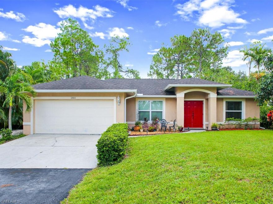 Welcome to your next home located just east of Collier Blvd. As you pull up to the home you are greeted by a gated and paved driveway leading up to 1.14 acres of privacy. The mature landscaping offers privacy both in the front and back yard. Along with a fenced in back yard it is perfect for kids and animals. The well water sanitizer and softener have been recently updated. As you enter the home you will immediately notice a nice split floor plan, enclosed and air-conditioned lanai which is great for a home office or extra living space, and vaulted ceilings making it nice and bright. This home offers tons of storage throughout and built-in closet shelfs in each bedroom. Speaking of bedrooms this home offers 3 bedroom 2 bath and a bonus 4th bedroom in the garage which is also under air. This home is perfect for enjoying quality family time in the private and tranquil country lifestyle of Golden Gate Estate. Agents please see additional remarks.