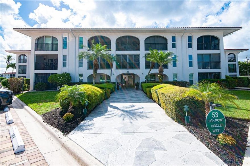 Welcome to this very cute and beautifully maintained 2-bedroom, 2-bath second-floor end unit offering just over 1,000 square feet of comfortable Florida living. Designed with a desirable split floor plan, this condo provides 2 suites, with excellent separation and privacy between bedrooms.  As an end unit, the home is filled with abundant natural light, enhancing the bright and inviting interior. Recent updates include fresh paint throughout, impact windows, and convenient power shades with remote controls for added comfort and ease. Ideally located just 1 mile east of the Gulf and only 3 miles north of 5th Avenue, this property offers the perfect balance of relaxation and accessibility. Residents enjoy an amenity-rich community featuring a 9-hole, par 3 golf course, 4 pickleball and 2 tennis courts, 6 swimming pools, and a vibrant clubhouse complete with a fitness center and seasonal restaurant, ballroom and full library.  Community driven activities also include trivia, cards, bingo, line dancing, yoga, golf lessons.  Whether you're seeking a full-time residence, seasonal retreat, or investment opportunity, this condo delivers the best of Southwest Florida living. Also worth mentioning are the beautiful sunsets and the West Breeze is amazing!
