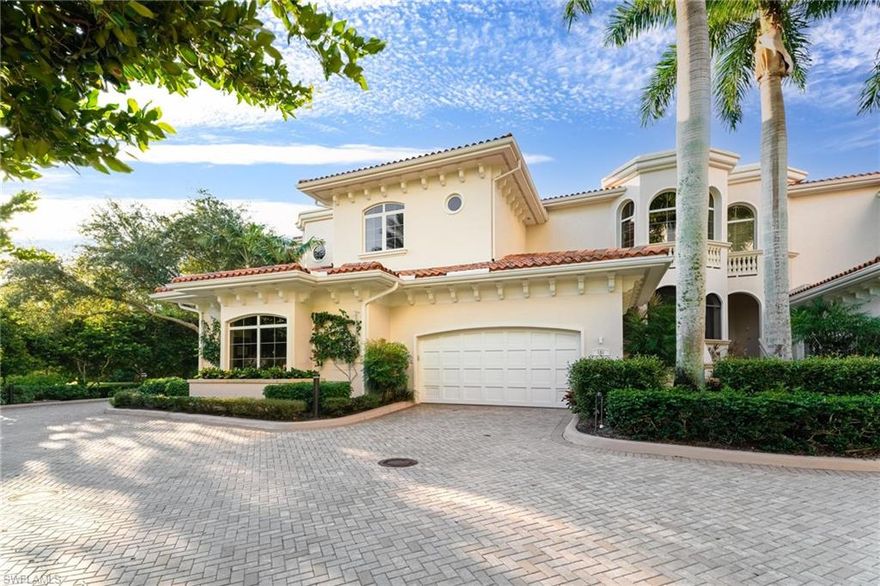 Exceptional 3 bedrooms plus office, 3 baths, 2 car garage carriage home in the prestigious Azure community at Bonita Bay. One of only eight carriage homes built with access to all Azure high-rise amenities. Incorporates all luxuries including 12 foot ceilings, steel trusses, tray ceilings, crown molding, plantation shutters, marble and wood flooring throughout. Gaze out of the floor-to-ceiling insulated hurricane glass windows onto the border of Estero Bay Park. Kitchen features an extensive amount of cabinets and offers room to entertain. The living room provides an amazing view with a beautiful custom built in wall unit and surround sound. Office has custom cabinets and hidden outlets for multiple monitor connections. As part of the Azure association, owners have access to amenities including the 27th floor rooftop overlooking the Gulf of Mexico with wet bar area, brand new pool(completion 2022), his/her spa, fitness facilities, club rooms, theater, card room, billiard room, guest suites, full-time resident manager and support staff. Bonita Bay's walking and jogging paths, parks, and access to the marina, beach and private Bonita Bay Club offer additional ways of entertainment.