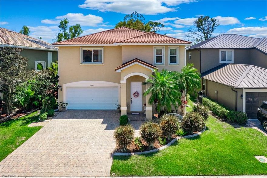 Come step into this generously spacious two-story home boasting 3bedrooms, 2-1/2baths, and a versatile loft. Nestled within the highly sought-after PLANTATION PRESERVE Gated Community, this residence has so much potential!!! The elegant paver driveway and vibrant tropical landscaping creates a welcoming façade. The main living area is flooded with natural light, accentuated by soaring 20' vaulted ceilings. The kitchen is a highlight, featuring a sizable bar area for entertaining, granite countertops, and stainless steel appliances. The backyard is a private oasis, complete with a fenced yard, a screened lanai perfect for outdoor living. This low HOA fee community covers lawn care and provides access to a community pool and BBQ grills. Located off the Daniels Corridor and in proximity to an array of restaurants, shopping centers, and baseball stadiums, this property offers unbeatable convenience.  Traveling is a breeze!!! The property is also minutes away from I-75 and US-41, and a short drive to our pristine beaches. *THIS PROPERTY INCLUDES DESIGN SERVICES, MAKING UPDATES, AS SHOWN, EASY FOR YOUR BUYER*SELLER SAYS BRING IN THE OFFERS!!!!!!