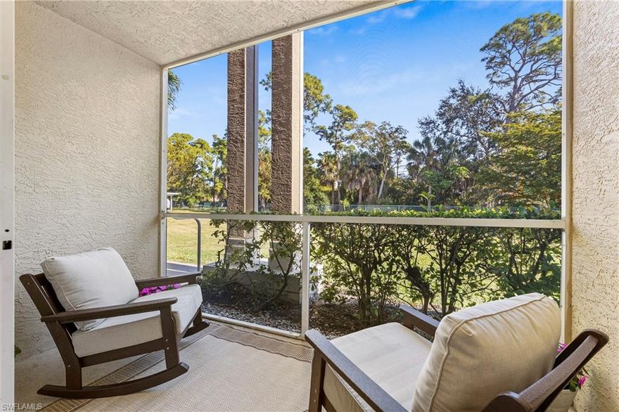 BEST VALUE ONE BEDROOM CONDO ON THE MARKET! LOCATION, LOCATION, LOCATION! JUST UPDATED, AFFORDABLY PRICED, FIRST FLOOR, PET-FRIENDLY Condo in the Gardens at Bonita Springs, nestled just South of the intersection of West Terry St. and Matheson Ave. across from the Bonita Springs Dog Park. This MOVE-IN READY condo has many upgrades including a NEW TILED WALK-IN SHOWER (Dec 2025) with built-in soap/shampoo niche, NEW REFRIGERATOR (Dec 2025), NEW SCREEN AND FASTENERS ON THE LANAI (2026), NEW FURNITURE (Dec 2025 - Negotiable with sale), FRESHLY PAINTED (Polar Bear White Dec 2025), NEW SMOKE DETECTORS (Dec 2025), NEW FAUCETS/SHOWERHEAD IN SHOWER, KITCHEN AND BATHROOM (Dec 2025), NEW CEILING FANS (Dec 2025 & 2023), NEW HVAC (NOV 2022), NEW WATER HEATER (2024), NEW DISHWASHER (JAN 2023), NEW WASHING MACHINE (2023) AND DRYER (MAR 2025). Tile flooring throughout. Very large bedroom with huge WALK-IN CLOSET. Beautiful greenspace and gopher tortoise preserve area in rear view of this East-Northeast facing condo with loads of privacy. The convenience of first floor with assigned parking right in front of the walkway is a bonus. Plenty of guest parking! Beautifully maintained grounds, this association is professionally managed by some of the best in the area! LOW CONDO FEES at only $224.64/month (a 65 cent increase from last year!) Enjoy the Resort-style pool and Fitness Room plus a shaded area with picnic tables and grills for dining al'fresco! Enjoy Monday nights in the clubhouse for a game of cards from 5pm-8pm. First-time home buyers, Snowbirds and year-round residents love to call the Gardens at Bonita Springs HOME! This condo is also ideal for business travelers who need a convenient crash pad or for FGCU or local college students for a quiet environment to study.

A short distance to Downtown Bonita Springs where you will find a BEAUTIFUL PUBLIC LIBRARY, SUGAR SHACK, RIVERSIDE PARK, ROOFTOP AT RIVERSIDE, KAYAKING, BONITA WONDER GARDENS, HISTORICAL SITES & COTTAGES, RESTAURANTS and so much more! You will love the proximity to the "soon-to-open" new MIDTOWN BONITA just a few miles to the East. The Old US 41 coridor is growing in leaps and bounds and has become the new favorite hot spot for holiday events, nightly live music, and recreation with a flare of Olde Florida ambiance.  Conveniently location between Naples, with only 8 miles to SEED TO TABLE, and Fort Myers with only 23 miles to REGIONAL SOUTHWEST FLORIDA INTERNATIONAL AIRPORT. Many Gulf of America Beach options to choose from including Naples, Bonita Beach, to Lovers Key, all a short drive away.  ***ONE YEAR HOME-TECH HOME WARRANTY INCLUDED WITH PURCHASE!***Quick move-in available! (Preferred X500 Flood Zone. No prior storm damage.)