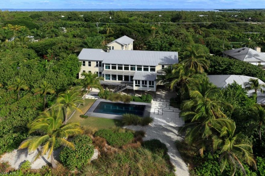 A Brand New Constructed Captiva Island Gold Coast Estate, nestled within a gorgeous Euro Designed setting offering a gorgeous touch of contemporary charm. Stunningly appointed and professionally designed this is a true architectural highlight for the discriminating buyers searching for true elegance & comfort within a unique sophisticated beach home. Main residence & guest house 7 bedrooms, 5.5 baths w/dramatic beach side pool area. Beautiful & Panoramic Views of the Gulf of Mexico from 2 levels of fixed windows. This is a true Captiva Beachfront Retreat surrounded by natural beauty.-