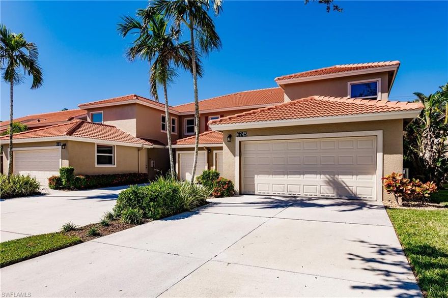 A RARE FIND IN HUNTINGTON LAKES - UPPER-LEVEL END UNIT COACH HOME WITH ATTACHED 2-CAR GARAGE!  Meticulously maintained 2 Bedroom, 2 Bathroom unit with Den that backs to serene wooded preserve!  Owner's pride is evident in this gorgeous unit with updates that include a new roof & hurricane windows/sliders in 2021. The owner's Suite boasts a custom closet, Sitting Room & luxurious Spa Bath with a soaking tub, oversized separate shower & custom cabinetry. Den could be 3rd Bedroom/Office/Hobby room w/custom built-ins. Eat In Kitchen has 42" cabinets. Relax on the wrap-around lanai and enjoy the private views! Huntington Lakes Community has so much to offer - 3 heated pools, professional tennis, and bocce courts, and a full-time activities director.  Shopping and restaurants are nearby, Gulf of Mexico beach is only 6 miles away.  You'll fall in love but hurry, this one won't last...