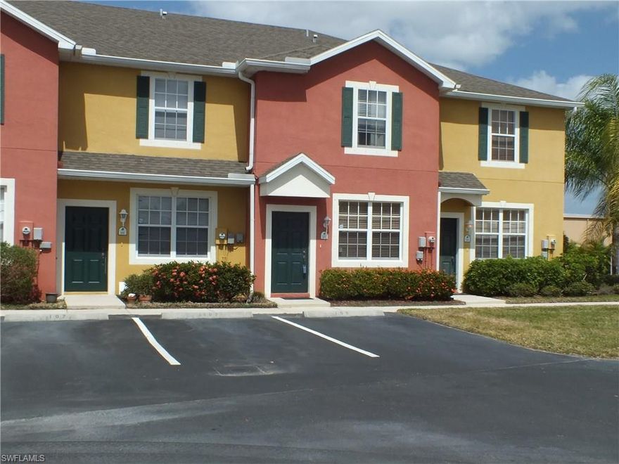 Nice 2/2.5 townhome in a very nice gated development in Ft. Myers. Each bedroom features it's own private bathroom.  The kitchen had all new appliances installed in 2013, new garbage disposal, new smoke detectors in 2012, ceiling fan and window treatments. This community is very social with nice clubhouse, exercise room, and gathering room.   You will not be disappointed in this very well maintained and centrally located complex.