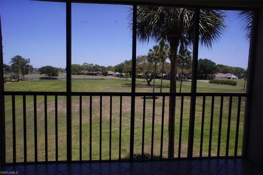 IMPROVED TO PERFECTION, ENJOY VIEWS FROM EVERY ANGLE IN THIS END UNIT, 2ND FLOOR CONDO. ENTER THROUGH THE TILED, SCREENED ENTRY & SPACIOUS FOYER W/ A CONVEINENT COAT CLOSET. SPLIT FLOOR PLAN W/DUAL SUITES ON OPPOSITE ENDS FOR COMPLETE PRIVACY. BEAUTIFUL KRAFT MAID KITCHEN WITH CABINETS GALORE INCLUDING PULLOUTS, LAZY SUSAN CORNERS, BREAD BOX, CROWN MOLDED CEILING, STAINLESS APPLIANCES, WALTER FILTRATION & MORE. EAT IN KITCHEN WITH GARDEN VIEWS THROUGH THE 2 NEW IMPACT WINDOWS. LARGE DINING AND LIVING ROOM JUST OFF THE LARGE LANAI/BALCONY THAT OVERLOOKS THE GOLF COURSE & LANDSCAPED AREA. ADDITIONAL STORAGE ROOM WITH CABINETS. LARGE WALK IN LAUNDRY ROOM HAS NEWER, ENERGY EFFICIENT, WHIRLPOOL W/D. THIS CONDO IS PERFECTLY CLEAN & CARED FOR! NEWER BLINDS, CROWN MOLDING, CHAIR RAILING AND PANELED DOORS. A/C NEW IN 2010 W/ AIR PURIFYING FILTER. W/H NEW IN 2011. CONDO COMES WITH A PRIVATE CARPORT WITH STORAGE CLOSET, PRIVATE GOLF CART PORT AND A CLUB CAR GOLF CART WITH NEW BATTERIES. CALL TODAY TO GET A TOUR OF THIS AMAZING COMMUNITY. ONSITE SALES OFFICE READY FOR YOUR ARRIVAL.