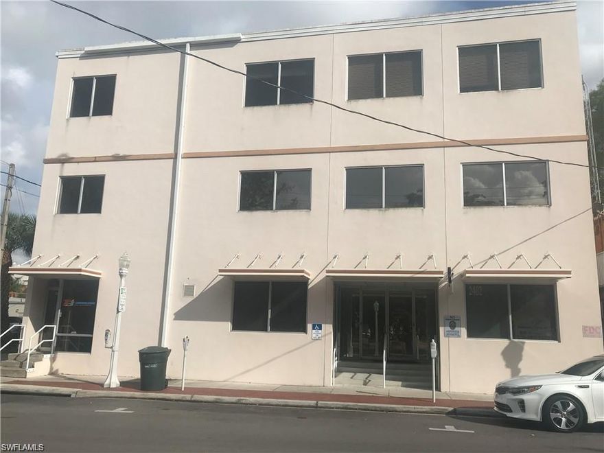 This newly renovated 1400+ Sq Ft elevated ground floor office condo on Bay Street in Down Town Ft Myers awaits you. Equipped with 4 offices, large conference room that can be made into another 2 very large executive suites reception room, Lobby, kitchenette, and vast storage. Walk to everything down town and a view of the Caloosahatchee river. Rare street parking directly in front of your office.