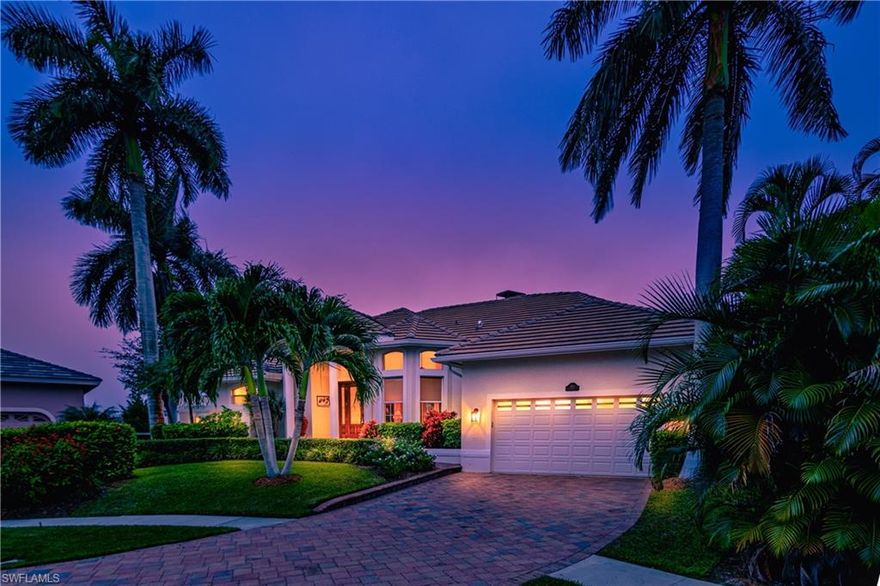 JUST ANOTHER DAY IN PARADISE. Prepare to be WOWED with this 3 BR , 3+Bath home located on 162’ of waterfront. Enter into this inviting front door to an impressive view of lanai and pool, with sought after southwestern exposure creating breath taking sunsets. HUGE great room with 12’ ceilings is ideal for entertaining and open onto an expansive lanai housing a beautiful salt water pool. Each bedroom has an en-suite to accommodate friends and relatives for ultimate privacy. Working from home? No problem! Large, furnished den is ready for you. Kitchen boasts privacy with updated granite and newer appliances. Tiled and bamboo floors are ideal for this casual living lifestyle. Enter the Gulf through Robert’s Bay, this property is a boaters dream offering two boat docks, one 36’x16’ with a 18000 lb lift and a covered!  New storm shutters on lanai were installed in 2020. Newer paint in both exterior an interior displays pride of ownership. Roof new in 2018, paved driveway new in 2016 and A/C in 2015 with NEST technology.  This property has never been rented.