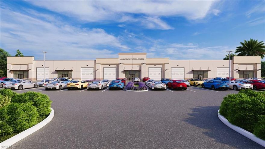 Alico Innovation Center – Prime Corner Retail/Showroom/Warehouse Space in Fort Myers
Introducing the Alico Innovation Center, a brand-new 19,173 SF multi-unit building perfectly positioned at the high-visibility corner of Alico Road and Innovation Lane, just 1.7 miles east of I-75 in one of Fort Myers’ fastest-growing commercial corridors.
This unique hybrid design blends retail, showroom, office, and warehouse space, offering the flexibility modern businesses demand. Whether you’re showcasing products, storing inventory, or running a service operation, these spaces provide the perfect balance of visibility, accessibility, and functionality.
Ideal for:
• Furniture & home décor showrooms
• Golf cart sales & service
• Ice cream or specialty food production with retail
• Tile, flooring, and kitchen/bath suppliers
• Lighting & electrical showrooms
• Outdoor living brands – grills, spas, patio furniture
Key Features:
• Unit sizes from 3,486 SF to 19,173 SF
• Corner double unit available for maximum exposure
• Storefront entry PLUS garage door for easy customer access & deliveries
• Flexible floorplans to accommodate retail, warehouse, or office layouts
• Exceptional Alico Road frontage with daily high-traffic counts
• For Sale or Lease – perfect for owner/users or investors
Position your business where it can be seen, accessed, and remembered. With its unbeatable location, modern design, and versatile layout, the Alico Innovation Center is the opportunity you’ve been waiting for.