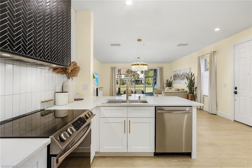 Beautifully Renovated Corner Townhome on a Large Lot in the Sought After Community of Milano in North Naples! Low HOA dues of $1,160 PER QUARTER, which also includes Internet and TV!! White Shaker Cabinets, Quartz Countertops, Stainless Steel Appliances, Water Resistant Flooring (No Carpet in this Designer Home), are just a few of the upgrades!! New Roof (2019), New Water Heater (2016). No Hurricane Damage. Perfect Location in the Community, near the Pool, Tennis Courts, Basketball Court, Mailbox, etc. Wonderful Naples location, only a short drive to restaurants, shopping, entertainment, beaches and transit.