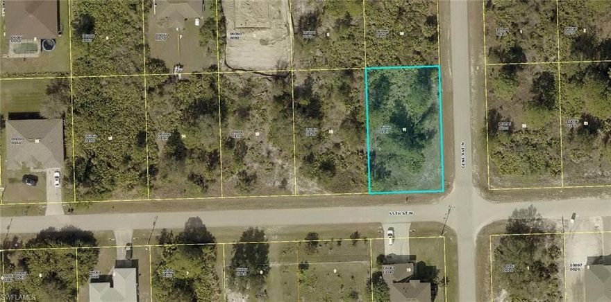 Located just off Sunshine Blvd. Corner quarter acre lot in growing area of Lehigh Acres. Good location for the commuter. Access to Buckingham or Lehigh Acres. This is a great site to build your dream home! Build either on Gene Ave. N. or on 55th St. W. Or buy now and hold for an investment. Call today!