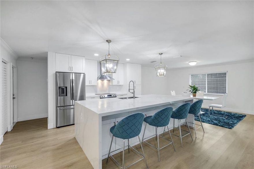 LOOK NO FURTHER! Beautifully remodeled 3-bedroom, 2-bathroom home MINUTES from historic downtown Bonita Springs in the coveted NON-GATED neighborhood of Edenbridge Gardens. Rarely available and impeccably maintained, THIS home is EXACTLY what you have been waiting for! Situated on an OVERSIZED lot with SO MUCH privacy, there is SO much to LOVE! Adorned with lush landscaping, this home has been tastefully renovated, boasting white shaker cabinets, stainless appliances, luxury wood-like flooring throughout, fresh interior AND exterior paint, hurricane impact windows, an epoxied garage floor, new air ducts throughout the home, and MORE! Spend warm, leisurely days sunbathing on your private lanai. Entertain with ease while preparing meals in your gorgeous kitchen. Dine alfresco on your HUGE lanai. In the evening, retire to your primary bedroom retreat, offering access to the patio and firepit. THIS is what Southwest Florida living is all about! The burgeoning Downtown Bonita Springs offers eclectic restaurants, coffee/wine bars, craft cocktail bars, craft breweries, and a new music venue. The arts are alive in Bonita, with plenty of festivals, artist cottages, and music in the downtown amphitheater—all just a short bike ride or walk from this home. PLUS, it's only a 10-minute drive to Barefoot Beach. DO NOT miss YOUR opportunity to experience all that Bonita Springs has to offer, especially your opportunity to create your DREAM HOME in your DREAM location!