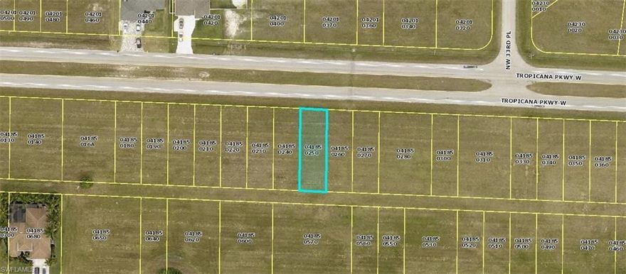This Lot is fantastic to build the house of your dreams, it is close to restaurants and shops, take the opportunity to make your offer and achieve the dream of owning your property, It is located on a major street in Cape Coral. MAKE YOUR DREAM COME TRUE ..... This lot will be sold in conjunction with next door 3402, Tropicana Pkwy.