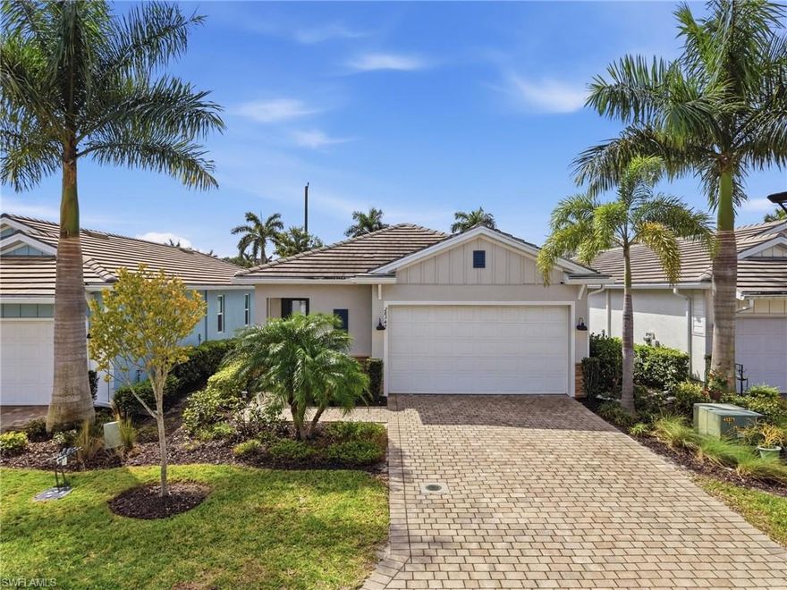 This beautifully maintained home in the gated community of Seasons at Bonita offers the perfect balance of comfort, style, and Southwest Florida lifestyle. Built in 2021, this three bedroom, two bathroom residence features 1,764 square feet of thoughtfully designed living space with an open layout that feels bright, inviting, and easy to live in.

The spacious kitchen opens to the main living and dining areas, creating a natural gathering space for entertaining or relaxing at home. The primary suite provides a peaceful retreat with dual sinks and a walk in shower, while the split bedroom layout offers privacy for family and guests.

Outside, the home welcomes you with charming curb appeal, a paved driveway, and beautifully maintained landscaping.

Residents of Seasons at Bonita enjoy an impressive amenity center featuring a resort style pool and spa, lap pool, fitness center, pickleball, tennis courts, bocce, walking and biking paths, and a dog park. Sidewalk lined streets and gathering spaces create a true sense of community.

Conveniently located near beaches, shopping, dining, and Southwest Florida International Airport, this home offers easy access to everything that makes living in Southwest Florida so special.