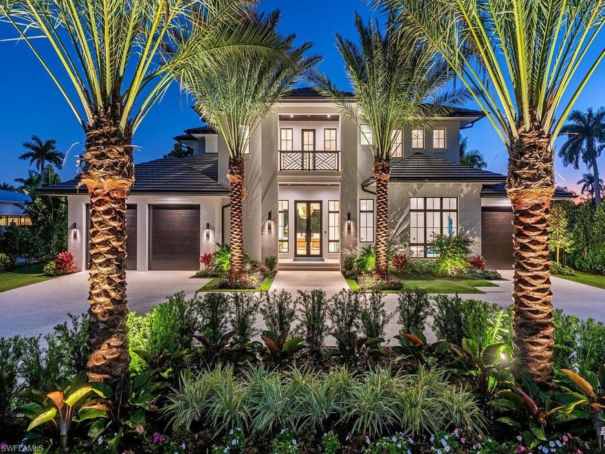 Located just blocks from the Gulf of Mexico on and oversized southern exposure lot within 
walking distance to the private Moorings Beach Park. The home designed by Falconer Jones 
has 6 bedrooms, 6.5 baths plus a den/office with an open floor plan leading out onto a large  
outdoor living area with tropical landscaping and an oversized pool and spa. The interior 
features include a large kitchen with a beverage/bar area, butlers kitchen, custom cabinetry, 
elevator, large family room on 2nd floor with a sundeck overlooking the pool. The house has a 
three car garage, concrete construction throughout, Elan G home automation, Lutron lighting 
and a whole house generator.