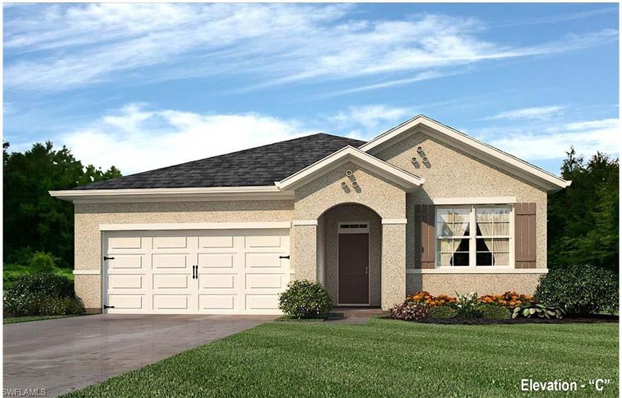 ACT FAST THIS NEARLY MOVE IN READY HOME IS LOCATED ON A LAKE VIEW  LOT! This home is located in D. R. Horton Homes brand new gated community Entrada. The Aria floor plan features an open concept design with 1,672 sqft of living space with 3 bedrooms, 2 full bathrooms and a 2 car garage. This home is nicely decorated with wood cabinets in the kitchen and bathrooms with 18’ tile floors in all the common areas. Entrada features very low HOA fees and includes the state of the art amenity center that features a clubhouse with a fitness center, resort style pool with lap lane and splash pad, tennis and pickle ball courts and much, much more. Don’t miss out on your chance to own a brand new home today in a brand new community with a home warranty and the city water and sewer is in and all assessments paid. Entrada is just minutes from local area shopping, golf, schools, hospitals, local attractions and Fort Myers downtown river district. VISIT ENTRADA TODAY AND DON’T FORGET TO ASK US ABOUT OUR CLOSING COST INCENTIVES!!!