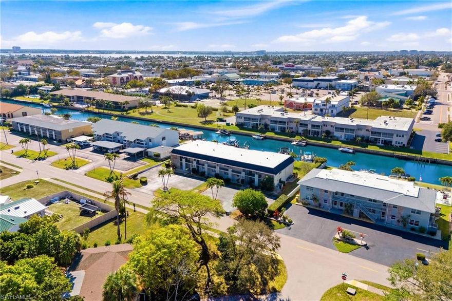 Great 2/2 gulf access condo Downtown Cape Coral walking distanse to restaurants, farmers market and shopping. The building has been recently painted and new roof. Sellers have recently updated the kitchen and it is being sold furnished. There is a 5500 lb boat lift that may be available to the buyer.