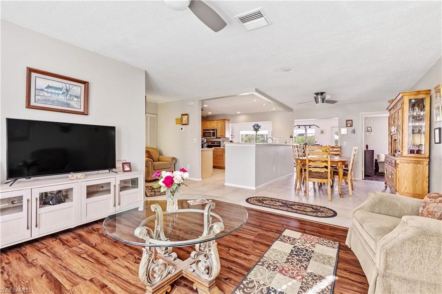 NO FLOOD ZONE - RECENTLY UPDATED - Roof 2023 - Electric and Plumbing updates in 2020. Wired for home generator.  This home offers you the perfect blend of comfort, style, and Florida living, just minutes from shopping, dining, and schools. Inside, you’ll find a bright and inviting layout designed for both everyday living and entertaining.  The kitchen opens seamlessly to the main living areas, making it ideal for gatherings and family time. Step outside to enjoy Florida’s year-round sunshine—perfect for outdoor dining, relaxation, or creating your dream backyard oasis.
Located in a quiet yet convenient SE Cape Coral location, this home is ideal as a primary residence, seasonal getaway, or investment opportunity. Don’t miss your chance to own a piece of paradise in one of Cape Coral’s most sought-after areas.