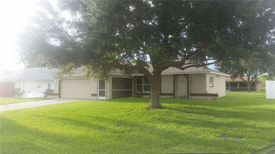 Beautiful 3 bedroom 2 bath 2 car garage move in ready home located in desirable SE Cape Coral. Great neighborhood close to schools, shopping & dining. New roof will be installed prior to closing!