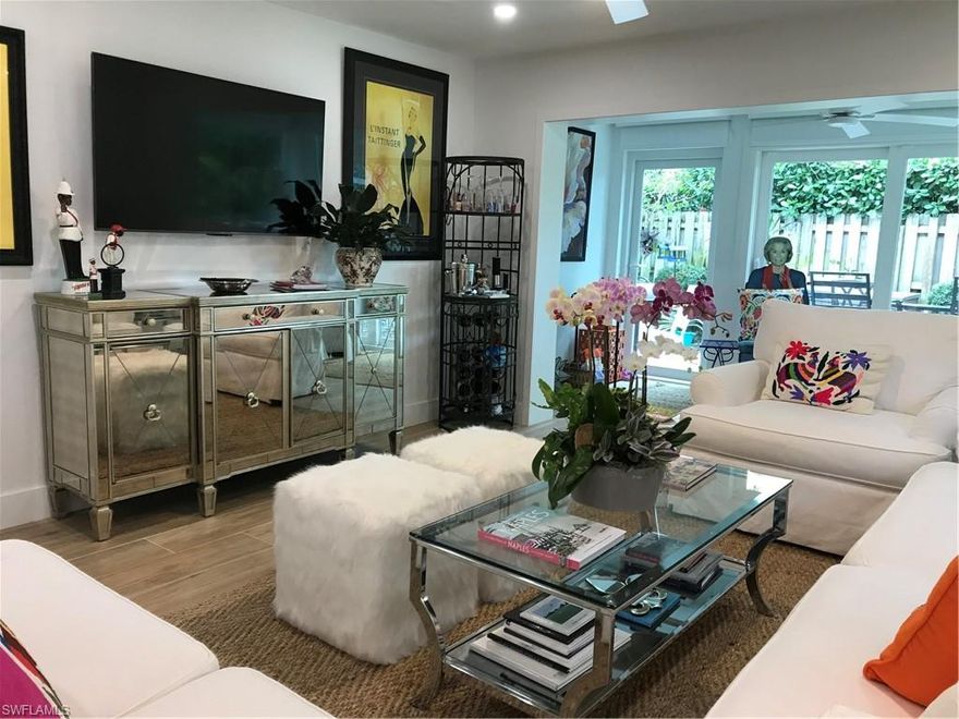 Fabulous first floor Garden condo completely renovated 2 Bedroom, 2 Bath, 2 Blocks from the BEACH. This stunning, two bedroom, two bath residence, features an open concept floor plan, and a brand new state of the art kitchen with all new appliances, cabinetry, and finishes.
The light filled living area, offers and inviting space for entertaining, along with a cozy den overlooking your private garden. The spacios primary suite features, a king size bed, generous storage, and an en suite bath with tub/shower combination. An additional office-sitting area, provides the perfect space for working or relaxing.
The guest bedroom includes two twin beds, a walk-in closet, and a beautifully updated bath with a walk-in shower. Nearly everything in the home-furniture, appliances, flooring, and fixtures-was newly installed in February 2026.
New impact, resistant sliding glass doors, enhance both quiet and comfort, while opening to your own private garden oasis, complete with seating area, grill, bird feeders, and a fire pit-ideal for enjoying Florida‘s beautiful outdoor lifestyle
Additional features include covered parking, and the unbeatable location just steps from the beach and fifth Avenue make for a Perfect Stay in Paradise.