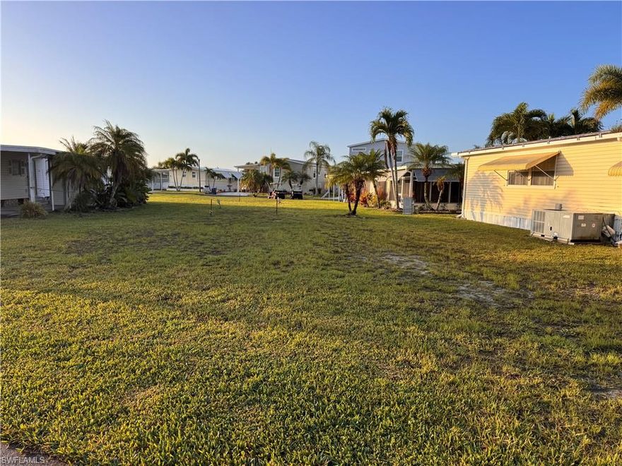 Interior lot in a great 55 + active-lifestyle waterfront community!   Put a new home on this 53' x 82' beautiful lot and prepare to relax and enjoy your very own special piece of paradise.   The community of Orange Harbor is  surrounded by the Caloosahatchee and Orange Rivers and boasts two boat ramps, boat storage, a fishing pier and fish cleaning station, with amenities to include two pickleball courts, a large clubhouse, heated pool, shuffleboard, bocce ball, horseshoes, entertainment, dances and so much more.  The monthly maintenance fee is $406 per month, and includes water/sewer, trash removal, fiber optics internet, lawn mowing and all the amenities of the community.  Two pets total per household, with some dog breeds prohibited, so be sure to review the community rules.  ESA and service animals are allowed.