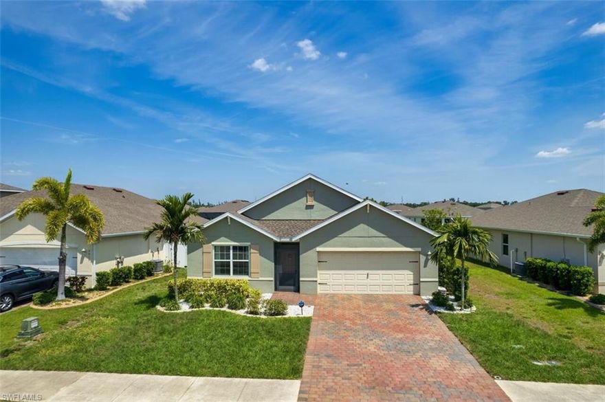 Rare 4 BEDROOM available at this price! 2019 built, 4 bed-room, 2 bath, 2 car garage home is waiting for you to make it your own. Enjoy your new lifestyle in the gated community of Village of Entrada with resort-style amenities AND low HOA fees! Spacious with a great room floorplan, it provides the whole family their own space. The open Kitchen has a large center island allowing great entertaining, quick meals or extra counter space. The Kitchen also features a big walk-in pantry, recessed lighting and wood grain wall accent, all overlooking the Dining area and Family Room. With hard to find, affordable 4-bedroom homes, you have room for the whole family or use one for that office/workout room you always wanted! The private Master Suite can accommodate larger furnishings and the en-suite bathroom has dual sinks and walk-in closet. You have both a screened front entryway and an under truss rear lanai, as well as a paver driveway and neighborhood sidewalks. Located on a quite cul-de-sac, all within the security of a gated community.
The first-rate amenities offered is amazing with a heated resort-style community pool, clubhouse, fitness center, lighted tennis, bocce ball and pickleball courts! Plus a splash pad and playground for the kids. Shopping, banking, restaurants and entertainment are not far. Come enjoy a new lifestyle!