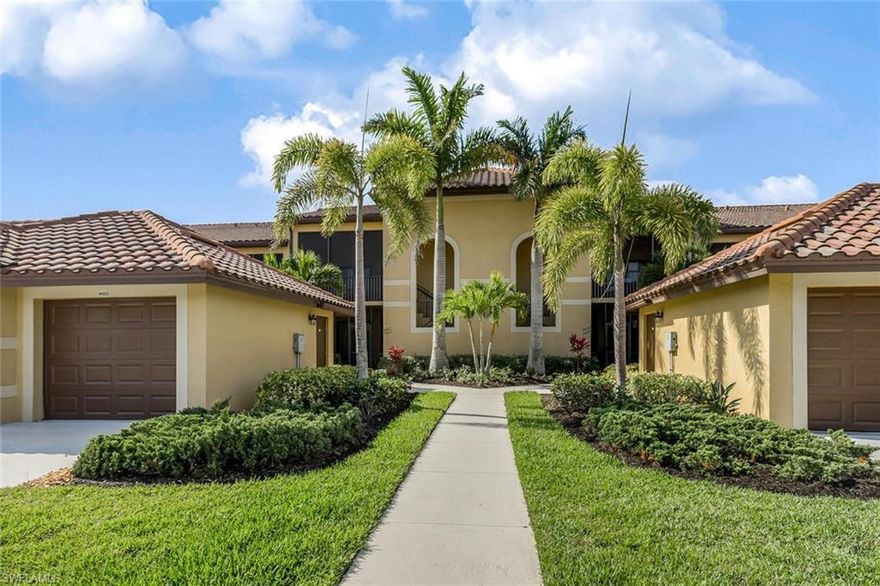 Beautiful 2+Den/2Bath 2nd floor condo with southern exposure and a sensational view of the Oak 20 fairway and the very wide Boulder Lake. Nicely furnished (turnkey with exceptions – list provided) and upgraded with matching tile on the front and back lanais, crown molding, wall mounted TV, granite countertops, and stainless appliances. It is also just to the right of the Siesta Bay pool. Very friendly street with in-season weekly get-togethers at the pool. Heritage Bay is upgrading the clubhouse and pool area in 2020. See the last photos for details. The 2020 Enhancement Project will make HB one of the nicest residents owned golf communities in the area and still one of the best golf values. The 27 hole golf course is top rated and excellent for golfers of all levels of play, enjoy being with friendly and active residents who acknowledge you as they pass you on the sidewalks. It is a fun and active place to live. The active Clubhouse, Tennis & Pickleball Center, and the Wellness Center are all professionally managed.