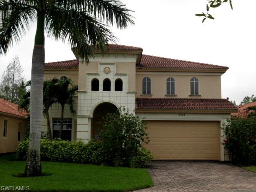 Casa Del Lago = location, location, location....  This beautiful Mediterranean style 4 bedroom, 2.5 bath pool home, includes a professionally landscaped lawn, 2 car garage and an inviting entrance adorned with brick pavers.  Interior features include 3300 square foot of living space, granite counter tops, ceramic tile, carpet, an extra large upstairs loft/game room, formal dining and large interior laundry room. The master bedroom is located on the first floor and offers 2 walk-in closets, separate tub & shower and dual sinks. Add the island kitchen, large pantry with eat in breakfast bar overlooking the formal dining, covered lanai and pool area makes this the ideal home for the large family or the seasoned entertainer. Casa Del Lago is a gated community with easy access to Six Mile Cypress, Colonial Blvd & Daniels Rd.  Make your appointment today!