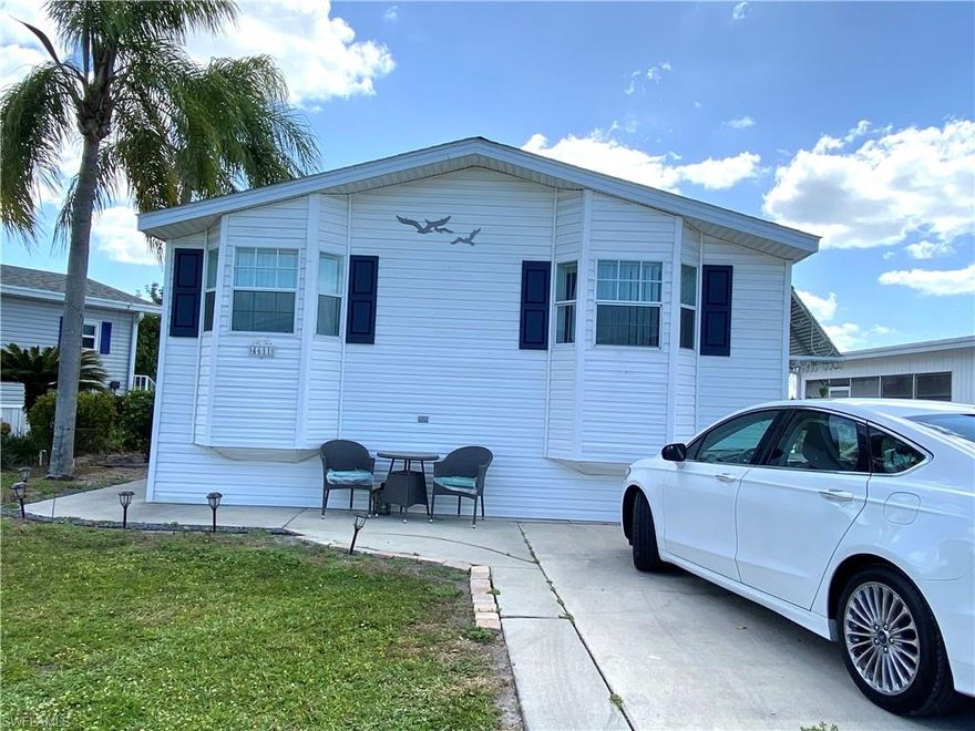 24 x 40 Jacobsen 2002 LAKE HOME.  Rarely available and one of the best lake views in the park. New Roof 2019, new furniture, microwave and range.  Owner recently painted inside and added new front and rear decking alongwith retractable awning over back sliders.  Sit on your paver patio while watching the beautiful sunsets overlooking the clubhouse.  Sold turnkey so ready for occupancy. Riverwoods offers boat storage and boat ramp on the Estero River.  Stay busy with the various activities planned by our on site Activity Director.  This community truly is one of a kind.  Great location and an amazing lifestyle offered to the residents.