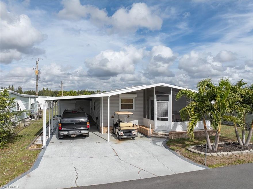 Charming Turnkey Home in Tamiami 55+ Community

Welcome to this well-maintained turnkey home that offers convenience and comfort for an active lifestyle. Featuring just under 1,100 square feet, this property includes wheelchair access through a side entry and an additional front enclosed porch, perfect for enjoying the Florida weather. The interior boasts plenty of storage space, complemented by a shed for added organization. Enjoy the convenience of laundry facilities right inside the home.

This home comes with a share certificate valued at $11,500, making the monthly maintenance fee just $213.77. The roof was replaced in 2021, ensuring peace of mind for years to come. Located in the beautiful 55+ Tamiami community, residents can partake in numerous activities and foster new friendships. Golf cart included.

Enjoy the prime location close to downtown, offering a variety of shopping, dining, and entertainment options. Dine along the river or take a short drive to Punta Gorda's Fisherman’s Village for a delightful night boat cruise or a fun evening out.

Don’t miss your chance to own this lovely home in a vibrant community!