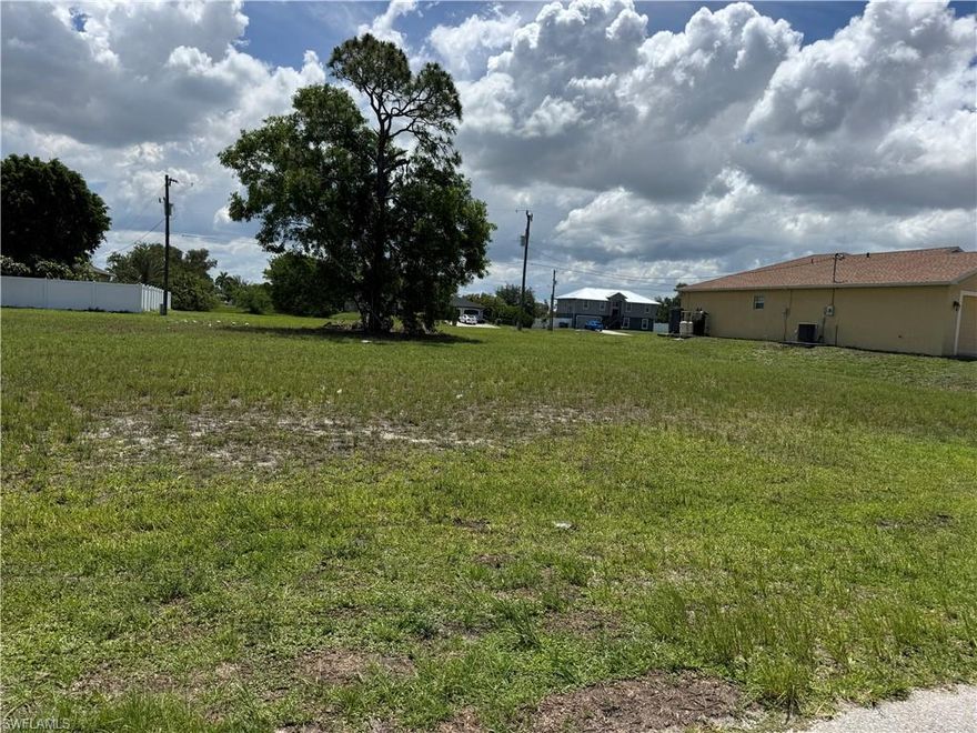 EXCELLENT OPPORTUNITY to own a vacant lot in the rapidly growing NW Cape Coral area of sunny Southwest Florida! Ideally located on a quiet street surrounded by established single-family homes, this property offers a rare blend of residential setting with flexible future potential.
Zoning and future land use indicate Commercial (C) / Commercial-Professional (CP), providing a range of possible development opportunities subject to City approvals. Whether you are an investor seeking long-term upside or a buyer exploring possibilities for future use, this lot offers strong potential in one of Southwest Florida’s fastest-growing markets.
Conveniently located near schools, shopping, dining, boating, fishing, golf, and the beautiful Gulf beaches. Buyer to verify all zoning, permitted uses, utilities, and development requirements with the City of Cape Coral.