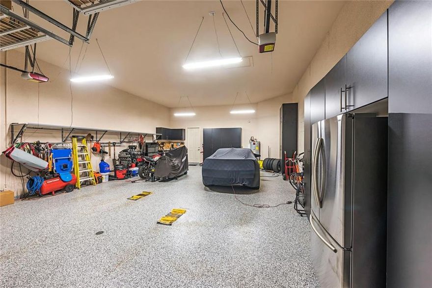 H.16100 -  The privacy you want & the space you need! One-level, courtyard, pool home with separate cabana. Interior finish is exceptional with 18” tile, recessed lighting & cove ceilings throughout. Split floor plan for privacy. Master bedroom has a sitting area and large en-suite bath with two vanities, walk-in shower, separate oval tub and two closets. Large kitchen with newer stainless steel appliances and eat-in area is the hub of the house, making entertainment a breeze. The detached cabana is self-contained with its own bath and is flexible for use as In-Law suite, guest suite or private office. The huge garage will WOW any car or motor enthusiast, and provides remarkable storage space with custom, heavy duty shelving & 220 outlet. Garage has 15 foot ceiling and is front-facing for easy access. Can add 2 lifts for up to 6 vehicle housing! Both living rooms wired for surround sound. Security system with cameras/video. New roof & solar panels 2019, new AC (2018), new pool pump/heater (2016) and more. Grandezza is a gated community featuring golf, tennis, community pool with cabana restaurant bar and a beautifully designed clubhouse. Live the Resort Lifestyle.