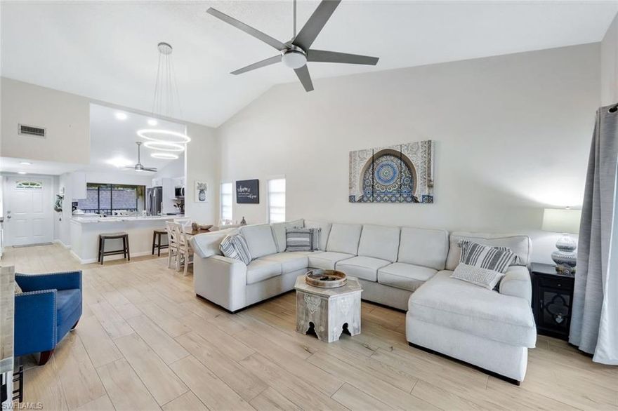 Escape to this beautifully renovated 2-bedroom, 2-bath vacation rental in Naples, FL, where comfort and style meet stunning natural beauty. This second-floor end unit offers a private entrance with a screened-in balcony that overlooks a serene garden patio, setting the tone for a relaxing stay. Step inside to discover a bright and spacious interior, complete with soaring ceilings and elegant new finishes throughout; from sleek tile flooring and granite countertops to stylish vanities, lighting, and cabinetry—all brand new and ready for you. The inviting layout features two large bedrooms on opposite sides of the unit, ensuring ultimate privacy, and a large, screened lanai with panoramic views of the lake and preserve, ideal for sipping your morning coffee or unwinding with evening sunsets. Located in the sought-after Bay Forest community, you’ll enjoy an impressive array of amenities. Walk or bike along the half-mile boardwalk to the fishing pier or kayak launch, or stay active with tennis, bocce, pickleball, and miles of trails winding through lush landscaping. Relax at the pool, explore the fitness center, or gather in the clubhouse. When you’re ready to explore further, Vanderbilt Beach is just an 8-minute drive, and Barefoot Beach is a quick 15 minutes away. With its prime location near beaches, shopping, and dining, and every detail thoughtfully updated, this Naples getaway is fully equipped for an unforgettable vacation. Just bring your suitcase and let this beautiful space be your home away from home!