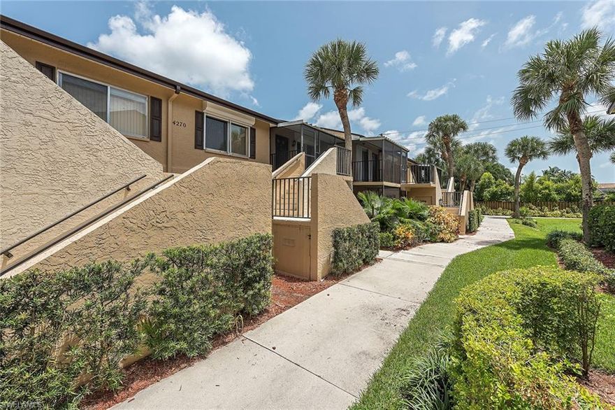 Enjoy the affordable Naples lifestyle. This meticulously maintained two-bedroom, two-bath, second-floor condominium is being offered turnkey furnished. Highlights include spacious living and dining area with high cathedral ceilings, large bedrooms with walk-in closet, breakfast bar, eat-in kitchen, screened-in lanai and extra storage space in laundry room. Not to mention the ideal and highly sought-after location of this property. It is centrally located near world-class dining and white sandy beaches. Winterpark is a great place to live or vacation. The clubhouse offers one of the largest resort-style pools in all of Southwest Florida, including six pristine tennis courts, pickleball and bocce. The friendly community has bike and jog paths along with social events for everyone. This residence is a short distance to farmers markets, shopping plaza and Starbucks. This home is ready to move in and won’t last long.