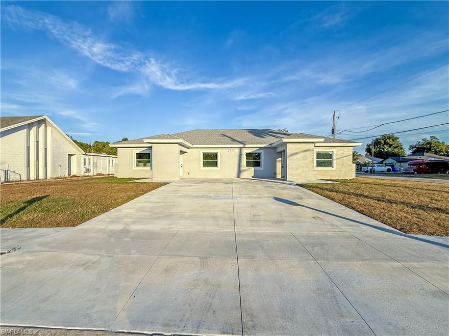 Welcome to a wonderful investment opportunity with this brand-new construction duplex, offering excellent income potential. This spacious property features a total of 6 bedrooms and 4 bathrooms, making it ideal for maximizing rental returns or multi-family living.

Conveniently located with easy access to I-75, this duplex is just minutes from Edison Mall and vibrant downtown Fort Myers, providing tenants with shopping, dining, and entertainment options nearby.

Don’t miss your chance to own a high-demand income-producing property in a rapidly growing area.