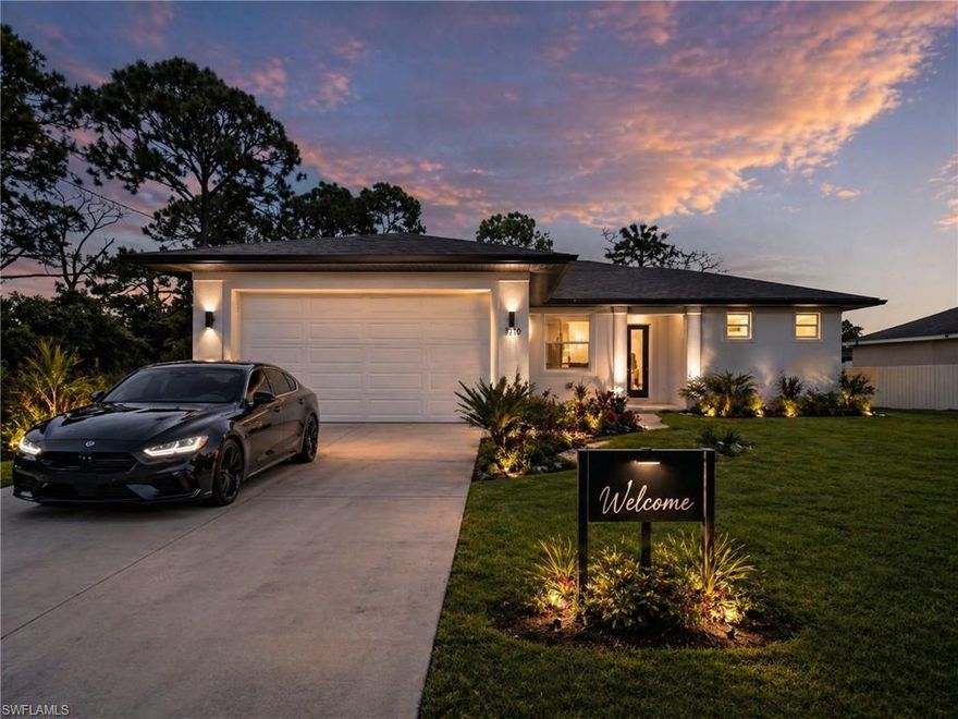 Welcome to 3210 30th St SW, Lehigh Acres, FL 33976—a brand-new construction home in a prime, fast-growing area of Lehigh Acres, just minutes from SR-82, a major connector to Fort Myers, shopping, and dining near Sunshine Blvd.

Not your typical cookie-cutter build—this home features thoughtful upgrades from the moment you walk in, offering strong potential for future equity growth.

Featuring 3 bedrooms + den (lives like a 4-bedroom per property appraiser) and 2 bathrooms, this home offers an open layout with soaring ceilings, 11–12 ft entry, tile throughout, and 8-ft doors. The kitchen includes a large island, soft-close cabinetry, and is perfect for entertaining.

Enjoy tiled showers with benches, glass enclosures, upgraded LED lighting, and modern fans throughout.

Relax in your covered lanai + extended porch, with room for a future pool, all on an oversized lot with added visibility.
**Seller offering $7,500 toward closing costs, rate buy-down, or price reduction with preferred lender.**