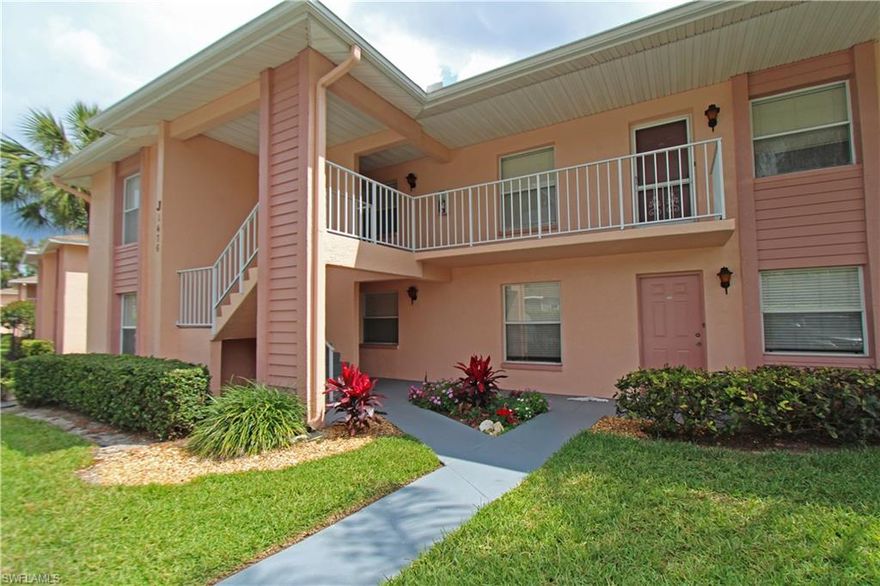 Best location away from traffic noise, and one of the lowest priced condos in Canterbury Village! Spacious 2 bedroom 2 bath great-room floor plan with vaulted ceilings, laundry room and screened lanai with coveted south facing landscape views. Newer carpet, washer and stove, in very clean condition, priced to sell quickly at $135,000! INVESTOR ALERT 3 year renter in place will renew or vacate Sept 30th as desired. Community Pool and Tennis Court, Great Location just a short drive to Downtown Naples beaches, dining, shopping and arts district.  FELL OUT OF CONTRACT DUE TO FINANCING, NOW AVAILABLE AGAIN- AGENTS PLEASE READ CONFIDENTIAL COMMENTS BEFORE SCHEDULING AN APPOINTMENT TO SHOW.