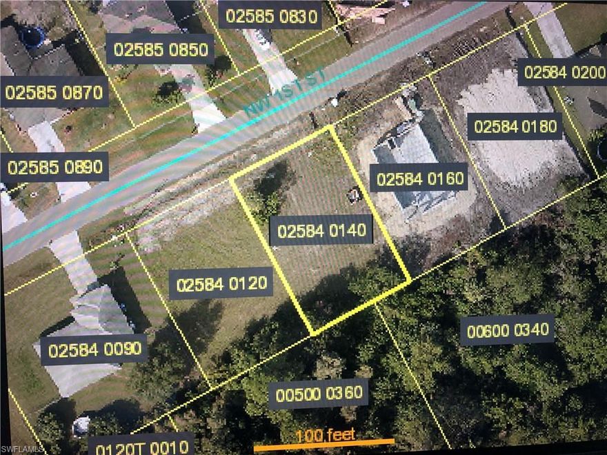 City Water & Sewer in and ALL assessment paid!!!   This cleared lot is ready to build your dream home. This desirable neighborhood is located in the center of Cape Coral and in a fast-growing area, close to schools, restaurants, and shopping centers. Do not miss your opportunity to own this property!