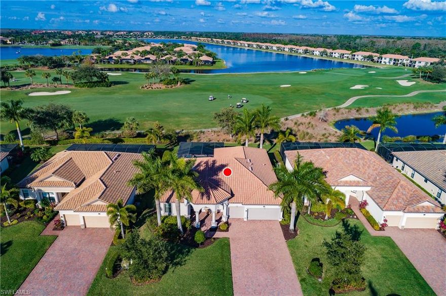 This one of a kind immaculate estate home features an open floor plan with 4 bedrooms, 3 full bathrooms and a 3 car garage. Custom window tinting on the sliding glass doors and kitchen nook windows. Fully painted both inside and outside within the last 8 months. Extended breakfast bar with upgraded matching tile on the front. Lighted remote control ceiling fans in the bedrooms, family room and living room as well as the Lanai. Amenities at this luxury bundled golf community include a newly remodeled clubhouse including a screened and covered outdoor dining deck and a circular bar with stunning lake and golf course views, a new resort style pool, pool side café and expanded pool side dining. The 27 hole championship golf course was designed by the Lewis/Azinger Group, additionally, there are 7 lighted har-tru tennis courts, pickle ball, lawn bocce, satellite pools, designated bike paths throughout the community and a fitness center.