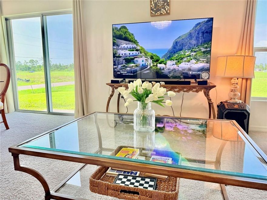 Move-in ready 2023-built home on a .26-acre corner lot in the rapidly growing NW Cape Coral area, offering space, comfort, and room to grow. With just under 2,200 sq ft, this home features 4 bedrooms plus a den (ideal for a playroom, office, or potential 5th bedroom), 2 bathrooms, and a 2-car garage with an oversized driveway accommodating up to six vehicles. The open-concept layout includes a modern kitchen with stainless steel appliances that flows seamlessly into the living and dining areas, all filled with natural light.
The spacious primary suite offers a large walk-in closet and generous en-suite bathroom. Enjoy peaceful treeline views over an abundant of surrounding vacant land, and not in a flood zone, providing both tranquility and low-maintenance living. Conveniently located near schools, shopping, dining, gyms, and the fast-growing Pine Island Corridor, with easy access to Fort Myers, RSW Airport, Punta Gorda, Port Charlotte, and all the sun and fun on our Gulf Coast beaches. Potential to purchase neighboring lots adds future flexibility in one of Cape Coral’s most promising growth areas. With many of your favorited properties changing status from "Active" to "Pending" the time to buy is NOW before the over-bidding frenzy starts!