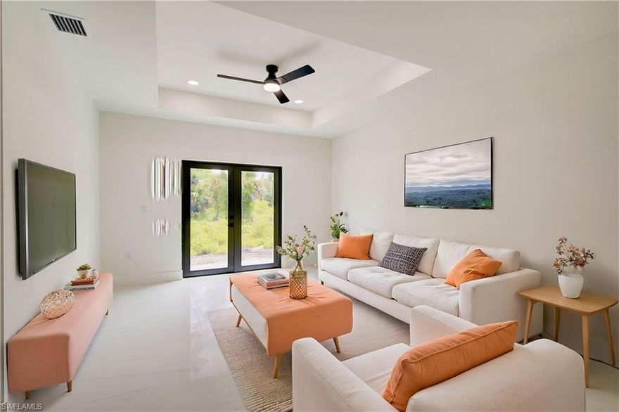 BRAND NEW CONSTRUCTION – 4 BEDROOMS + DEN / 4 FULL BATHS – PORCELAIN TILE THROUGHOUT 24x36! This exceptional property stands out from other new construction duplexes with its thoughtful design, quality finishes, and versatile layout. Each side of the duplex offers 2 bedrooms plus a den (easily convertible into a 3rd bedroom) and 2 full bathrooms with sleek glass enclosures, ideal for maximizing living space or rental potential. The interior features beautiful 24x36 porcelain tile throughout, creating a modern and cohesive look. The kitchens are well-appointed with pantry cabinetry and brand new stainless steel GE appliances, offering both functionality and style. Impact-resistant windows and doors provide added safety, energy efficiency, and peace of mind. Final touches, including cosmetic details and grading, are scheduled for completion by the end of April, ensuring a polished, move-in-ready finish. A one-year builder warranty is included, adding extra value and confidence for the new owner. This is a standout opportunity for investors or homeowners seeking a high-quality duplex with flexibility, modern upgrades, and strong potential, all in a great location. THIS PROPERTY QUALIFIES FOR A 1% LENDER INCENTIVE IF USING PREFERRED LENDER, INQUIRE FOR MORE DETAILS** Renderings that showcase furniture have been virtually staged