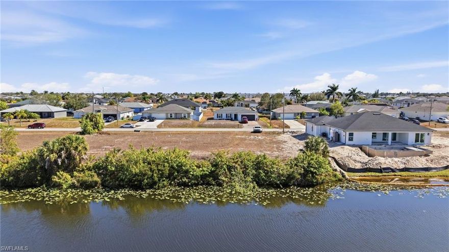 Invest in waterfront land in Cape Coral with peaceful views. Positioned for new construction and well-suited for a custom home or as a long-term hold in an area experiencing continued growth and demand. Freshwater canal with Western exposure and breathtaking sunsets. Enjoy the Cape Coral lifestyle with boating, fishing, and waterfront living right from your backyard. This land presents an ideal blend of affordability, lifestyle appeal and investment potential. Whether building now or holding for appreciation, this property offers flexibility, demand and long-term value in one of Cape Coral’s expanding and growing neighborhoods.