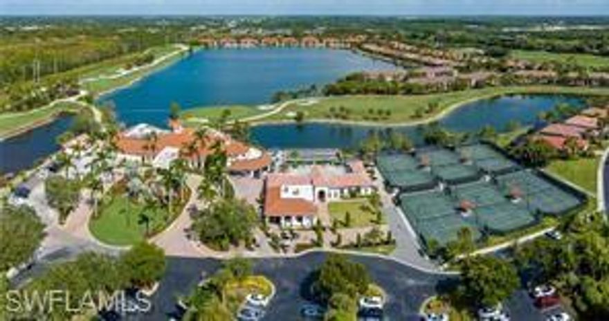 Beautiful SW exposure over the Lake and Golf course from your private first floor, screened lanai!  Absolutely charming first floor condo has two spacious bedrooms, the primary with dual walk-in closets and lads into your private bath oasis with dual sinks and an oversized shower.  The guest bedroom/bath are strategically located to ensure privacy for you and your company.  Designed for easy entertaining, the great room flows to the gorgeous lanai and the kitchen is set up to maximize space and convenience and has a wonderful breakfast nook, which makes an ideal informal dining space/game table or even if you want an office space!  Amenity rich Vasari beacons with a beautiful 18 hole golf course being refreshed in 2025, gorgeous club house with a restaurant, meeting rooms and more, a fabulous grill, community pool and spa for easy, laid-back relaxation and a robust exercise room. Perfectly situated central to sandy golf beaches, downtown Naples, RSW airport and lively Bonita Springs!