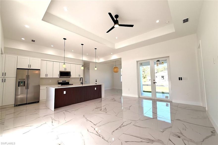 -New Construction- Beautiful 3 bed 2 bath. Large master bedroom with 2 walk-in closet and dual sinks.
Equipped with high quality impact windows and doors. Well designed single family home. This home features an open space in the living room, dining room and kitchen which amplifies comfort with modern design. Quartz countertops, beautiful tiles and top finishes.