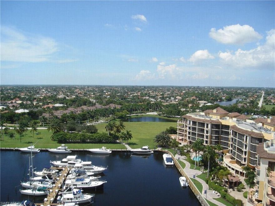 Huge Price Reduction.Best Priced Penthouse on the 14th Floor with a Cash-flow. Awesome Views of the Marina,Luxury Boats,Mangroves and Waterfront. Relax on your Private Screened Balcony and enjoy the view of the Marina. Enjoy a Short Walk to Rum-runners, Fathoms Restaurant & Bar and the French Connection Restaurants. Amenities include Marina, Tennis, Basketball Court,Boat Storage, Fitness Center & Two Swimming Pools. Unit Includes Two Assigned Parking Spaces. Well Maintained Condo with an Amazing Marina Views. This Condo has been Upgraded with Tile in the Main Living Area and Features a Large Walk-In Closet in the Master Bedroom. Soaking Tub, Separate Shower and Dual Sinks in the Master Bathroom. Cape Harbour is one of the Most Desired Location in Cape Coral.Unit is currently rented with a stable tenant.Agents please read remarks.