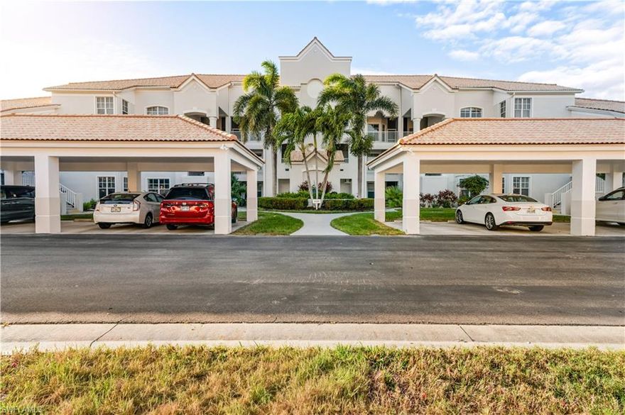 Perched on the top floor of the sought-after Cambridge collection, this stunning end-unit golf condo delivers the kind of panoramic views that make every day feel like a vacation. Sweeping fairway, lake, and preserve vistas frame every glance, while soaring vaulted ceilings and an abundance of natural light create a bright, open atmosphere throughout. This beautifully appointed 3-bedroom, 2-bath residence is move-in ready and offered furnished simply bring your suitcase and start living the Southwest Florida lifestyle. The spacious kitchen impresses with granite countertops, stainless steel appliances (2018), and a charming eat-in breakfast area perfect for morning coffee with a view. The primary suite is a true retreat, featuring custom closet systems and serene preserve views to wake up to each day. Newer bedroom carpet, tile throughout the main living areas, and fresh interior paint make this condo as low-maintenance as it is lovely. Major mechanicals have been thoughtfully updated. Offering peace of mind from day one. Step out to the expansive enclosed lanai  complete with acrylic sliders, electric shutters, and a storage closet  and take in those breathtaking fairway, lake, and preserve views in total comfort. As an end unit, extra windows mean extra privacy and exceptional natural light that truly sets this home apart. Golf membership is included with annual fees, and residents enjoy access to Lexington Country Club's resort-style amenities within a secure 24-hour gated community, all just minutes from premier shopping, dining, and the white sand beaches of Southwest Florida. This is Florida living at its finest.