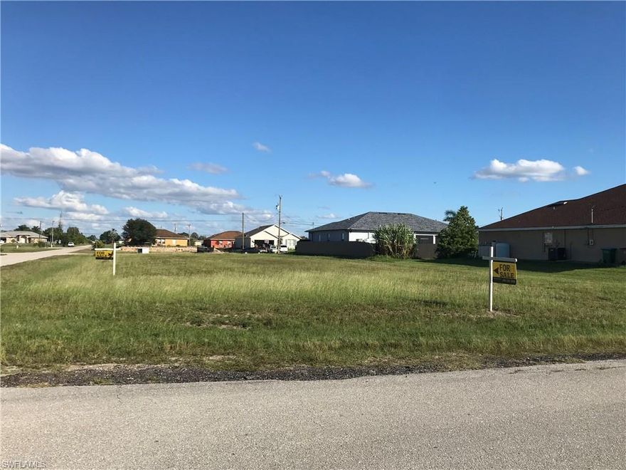 Ready to own your piece of paradise? Look no further, this is a great OVERSIZE CORNER LOT in Cape Coral Fl. Close to the Pine Island corridor, near shops, restaurants, golf course, schools, etc. Nice quiet area surrounded by beautiful homes. Clear lot no trees to be remove, no owls or tortoise, just build your dream home.